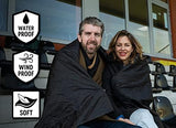 Waterproof Outdoor Blanket Large Fleece Stadium & Camping Blankets for Cold Weather. Perfect for Outdoors, Car, Dogs, Picnic. Windproof, Quilted, Extra Warm, Machine Washable.