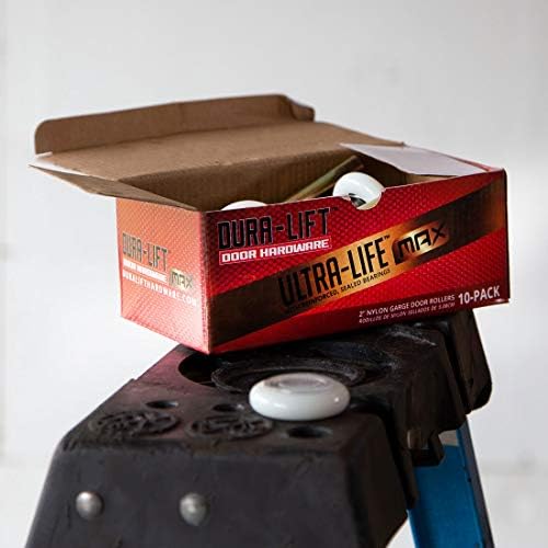 DURA-LIFT Ultra-Life MAX 2" Sealed 6200ZZ Bearing Nylon Garage Door Roller, 4" Stem, Pack of 10