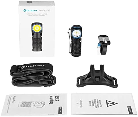 OLIGHT Perun 2 Mini Headlamp 1100 Lumens LED Head Flashlight, Rechargeable Headlight with Red Light Option, Great for Working, Hiking, Camping and Climbing (Black Cool White: 5700~6700K)