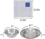 Outdoor Camping Mess Kit - 1 to 2 persons Camping Dishes Includes Cups, Bowls, Dishes, Knives, Forks, Spoons, Etc, Camping Dinnerware Set with Mesh Bag is Easy to Carry Camping Tableware Set