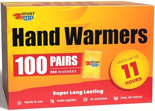Hand Warmers - Up to 11 Hours of Heat, Super Long Lasting - Easy, All Natural - Air Activated, for Body, Hands & Toes - Odorless Hot Hand Warmer - Sport Temp