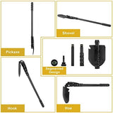 Folding Shovel, (24.21'') Camping Shovel, Survival Off Road E Tool Shovel, with Pickaxe, Portable Bag, High Carbon Steel, for Digging, Backpacking, Hiking, Gardening, Emergency, Outdoor