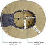 BASSDASH UPF 50+ Sun Fishing Hat Water Resistant with Detachable Neck Flap