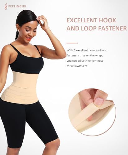 FeelinGirl Waist Trainer for Women Bandage Wrap Trimmer Belt Long Torso Tummy Wraps Belly Body Shaper Waist Trimmer Belt