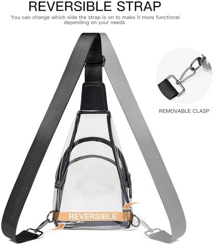 Clear bags Stadium Approved Crossbody Sling Bag Fanny Pack Backpack Purses for Women Men Belt bag for stadium events