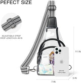 Clear bags Stadium Approved Crossbody Sling Bag Fanny Pack Backpack Purses for Women Men Belt bag for stadium events