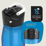 Contigo Ashland 2.0, 32oz Leak-Proof Water Bottle, Angled Straw & Lid Lock, Blue Poppy Color, Dishwasher Safe and Suitable for Travel