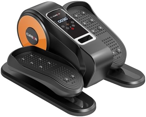 Under Desk Elliptical Machine, Electric Seated Pedal Exerciser, Mini Ellipse Leg Exerciser with Remoter, 12 Level Speeds, Forward & Reverse Direction, Manual & Auto Mode for Home Office