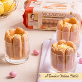 Matilde Vicenzi Vicenzovo Ladyfingers - Classic Italian Ladyfinger Biscuits for Tiramisu - Tray of 12 All-Natural, Kosher, Dairy Cookies - All Natural Pastries Baked In Italy - 7.05 oz (200g), 2 Pack