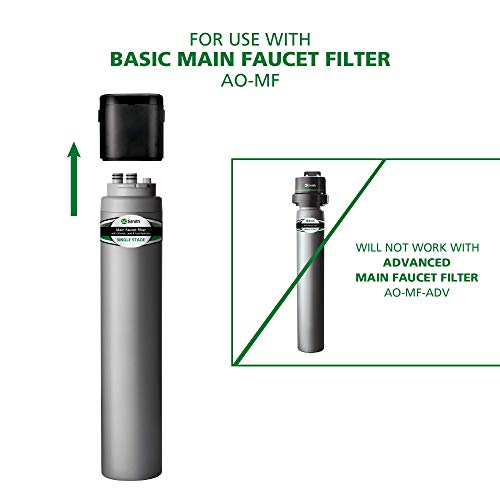 AO Smith Basic Direct Connect Under Sink Replacement Filter For AO-MF System - Carbon Block Filter Reduces Up To 99% Of 9 Harmful Contaminants - AO-MF-R