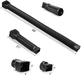 Black-2pack Rain Gutter Downspout Extensions Flexible, Drain Downspout Extender,Down Spout Drain Extender, Gutter Connector Rainwater Drainage,Extendable from 21 to 68 Inches