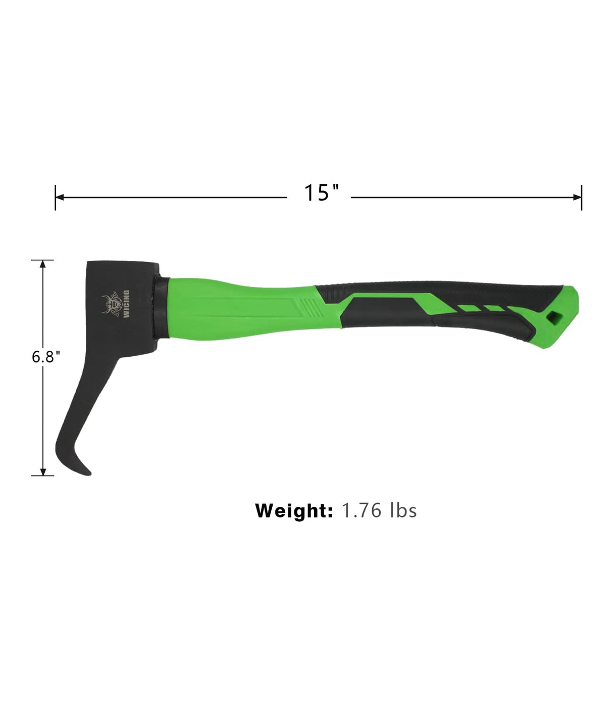 WICING Hookaroon 15 Inch, Pickaroon Forged Steel, with Anti-Slip & Shock Reduction Grip, for Log Lifting and Moving Wood Firewood Tool