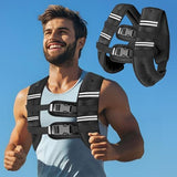 Weighted Vest with Two Adjustment Straps for Men Women, 8lbs/12lbs/16lbs/20lbs Weight Vest with Reflective Stripes for Workout
