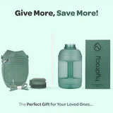 Hydracy Water Bottle with Time Marker -Large BPA Free Water Bottle & No Sweat Sleeve -Leak Proof Gym Bottle with Fruit Infuser Strainer & Times to Drink -Ideal for Fitness Sports & Outdoors