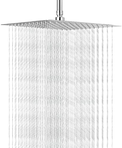 NearMoon Rain Shower Head, High Flow Stainless Steel Square Rainfall Shower, High Pressure Design, Awesome Shower Experience Even At Low Water Flow (10 Inch, Brushed Nickel)