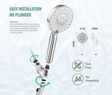 Filtered Shower Head with Handheld, High Pressure 9 Spray Mode Chrome Showerhead with Filters,detachable shower head,Water Softener Filters Beads for Hard Water -Remove Chlorine