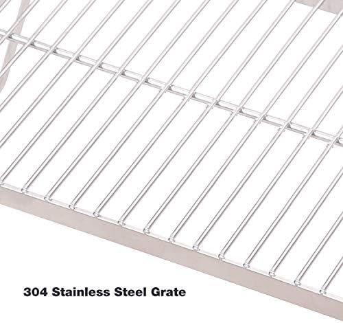 Campfire Grill 304 Stainless Steel Grate, Folding Camping Grill Heavy Duty with Carrying Bag, Large