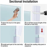 AmazerBath 5 PCS Shower Door Side Seal Strip for 3/8 Inch Glass - 15.75 Inches x 5, 5 Sections Segmented Shower Installation Kit, Frameless Glass Door Seal Strip