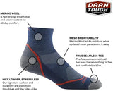 Darn Tough (Style 1991) Men's 1/4 Sock Lightweight with Cushion Hike Trek Sock