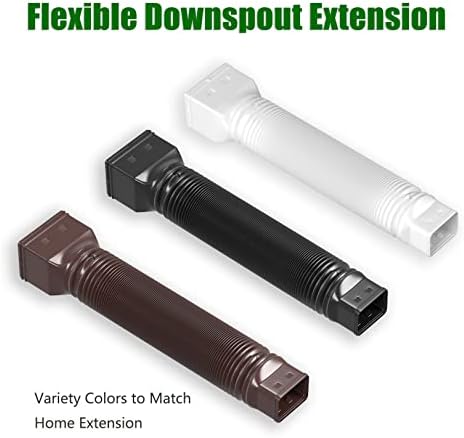 2 Pack Rain Gutter Downspout Extensions Flexible,Universal Drain Downspout Extender Drainage Connector 21"-68",Screws for Included,Brown