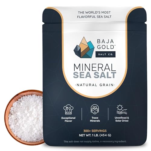 Baja Gold Mineral Sea Salt - Recommended by Gary Brecka - Organic Natural Grain Salt for Cooking & Baking | Authentic Baja Salt | Ideal for All Culinary Creations | 1 lb. Resealable Bag, 300+ Servings
