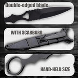 Portable Fixed Blade Knife With Sheath 440c Steel Blade Camping Knife Outdoor With Kydex Sheath In Black And White (Black)