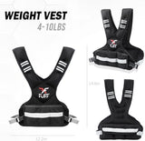 Adjustable Weighted Vest for Women & Men,4-10lb/11-20lb/20-32lb Vest with 6 Ironsand Weights for Strength Training,Weight Vest with Reflective Strip for Running Walking Exercise Workout