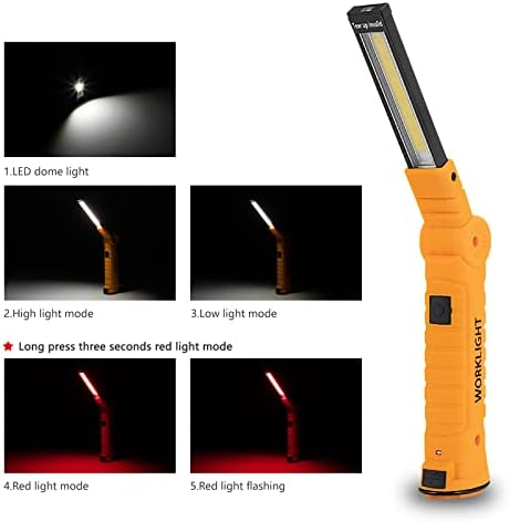 Tool Gifts for Men,Rechargeable LED Work Lights 2-Pack, Magnetic Base, Christmas Gifts for Him, Dad, Handyman - 5 Lighting Modes for Car Repair, Grill, Outdoor Use