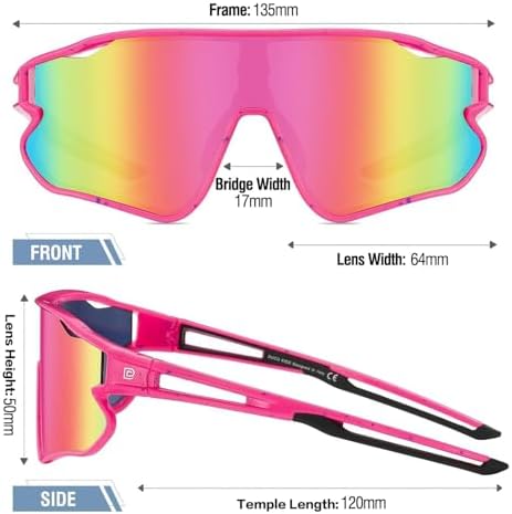DUCO Kids Sunglasses Youth Baseball Sun Glasses Lightweight TR90 Frame UV400 Sports Cycling Shades for Boys Girls DK268
