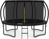 JUMPZYLLA Trampoline Outdoor 8FT 10FT 12FT 14FT 15FT 16FT with Enclosure and Ladder, ASTM Approved Recreational Trampoline for Kids and Adults, Anti-Rust Coated Frame