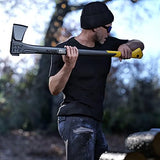 LEXIVON Wood Splitting Axe, Hatchet for Camping 36" - Ideal for Chopping, Tree-Felling and Firewood | Grade-A Carbon Steel, Fiberglass Handle & Ergonomic Grip | Protective Sheath Included (LX-V36S)