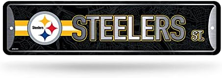 Rico Industries NFL Metal Street Sign Metal Street Sign 4" x 15" Home Décor - Bedroom - Office - Man Cave
