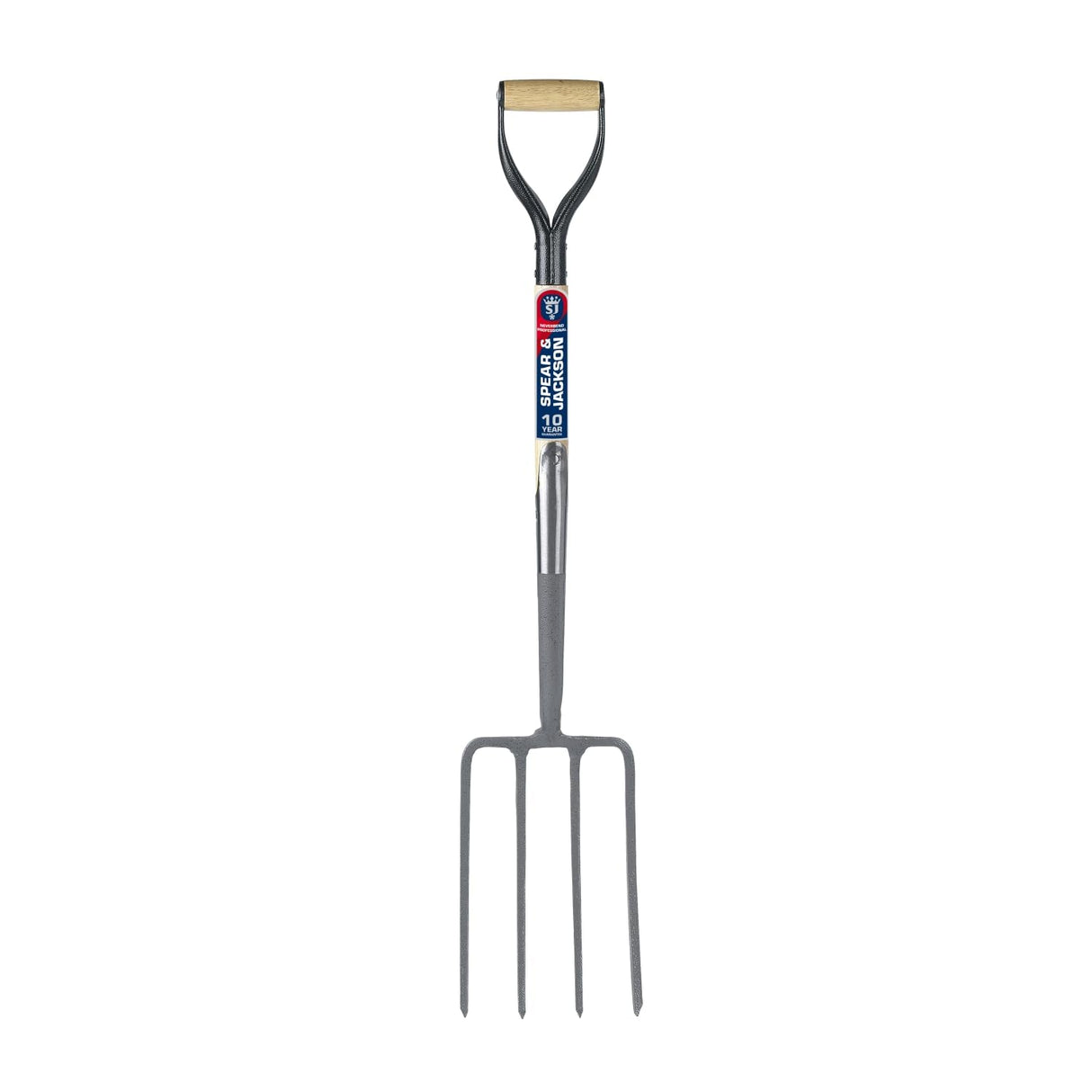 Spear & Jackson Neverbend Professional Digging Fork – Heavy-Duty Forged Carbon Steel Garden Fork for Tough Soil and Cultivation