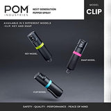POM Pepper Spray Pocket Clip, Quick Flip Top Safety, Maximum Strength OC Formula with UV Marking Dye, Safe Compact and Tactical Design for Everyday Carry, 25 Bursts, 10 ft Range, 0.5 fl oz