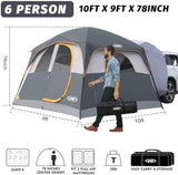 UNP SUV Tent for Camping, 6-Person SUV Tailgate Tent - Easy Set Up with Rainfly, 10'x9'x78in(H)