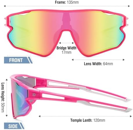 DUCO Kids Sunglasses Youth Baseball Sun Glasses Lightweight TR90 Frame UV400 Sports Cycling Shades for Boys Girls DK268