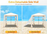 Beach Cabana, 6.2' x 6' Portable Canopy with Side Wall, 4 Adjustable Height, UPF 50+ UV Protection, Easy to Set Up Cool Cabana Tent, Waterproof Beach Shelter for Outdoor Patio