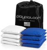 Play Platoon Cornhole Bags Weather Resistant- Set of 8 Regulation Bean Bags for Tossing- Official Professional Size & Weight Corn Hole Bags Two Color All Weather Cornhole Beans Bag Set with Tote Bag