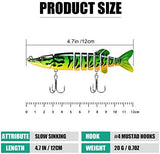 TRUSCEND Swimmax for Freshwater and Saltwater, Lifelike Fishing Lures for Bass Trout Crappie Walleye Pike Bluegill Salmon, Swimbait for Bass Fishing, Amazing Fishing Gear Gifts for Family Fishing