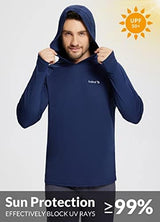 baleaf Men's Sun Protection Hoodie Shirt UPF 50+ Long Sleeve UV SPF T-Shirts Rash Guard Fishing Swimming Lightweight