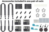2 Pairs Heavy Duty Kayak Rack-Includes 4 Pcs Ratchet Tie-Mount on Car Roof Top Crossbar-Easy to Carry Kayak Canoe Boat Surf Ski (J-Bar Rack)