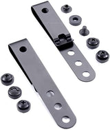 HolsterSmith Universal Metal Belt Clip for Holster Making - (Model 5) - (3-Hole) - (Tactical Black) - (w/SPTHA Mounting Hardware) - (2 Pack)