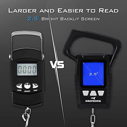 KastKing Fish Scale, WideView Floating Waterproof Digital Scale, 2.5” Large LCD Display, 110lb Capacity, Multi-Mode Pound/Ounces & Kilograms, Stores up to 9 Weights, Fishing Gifts for Men