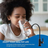 WEWE Matte Black Drinking Water Faucet Non Air Gap Stainless Steel Filtered Faucet for Kitchen Sink Reverse Osmosis System