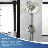 Dual Handheld Shower Head Combo, 2-in-1 Rain Shower Heads System 8 Inch Rainfall Shower Head and 10 Modes High Pressure Hand Held Showerhead with Built-in Power Wash