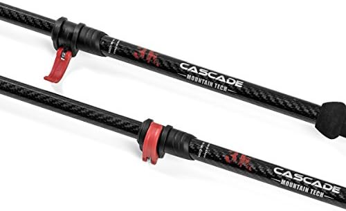 Cascade Mountain Tech Trekking Poles - Carbon Fiber Walking or Hiking Sticks with Quick Adjustable Locks