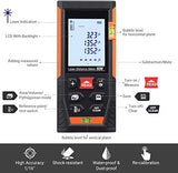 Laser Measure Mute Distance with 2 Bubble Levels, Measure Distance, Area and Volume HD50