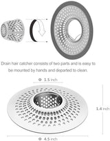 LEKEYE Shower Drain Hair Catcher/Bathroom Drain Cover/Bathtub Drain Strainer/Shower Stall Drain Protector(Pearl Chrome)