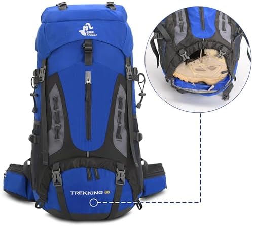 Bseash 60L Hiking Camping Backpack with Rain Cover, Waterproof Large Capacity Outdoor Sport Travel Daypack Climbing Touring (Army Green)