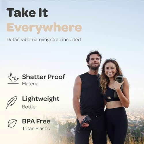 Hydracy Water Bottle with Time Marker -Large BPA Free Water Bottle & No Sweat Sleeve -Leak Proof Gym Bottle with Fruit Infuser Strainer & Times to Drink -Ideal for Fitness Sports & Outdoors